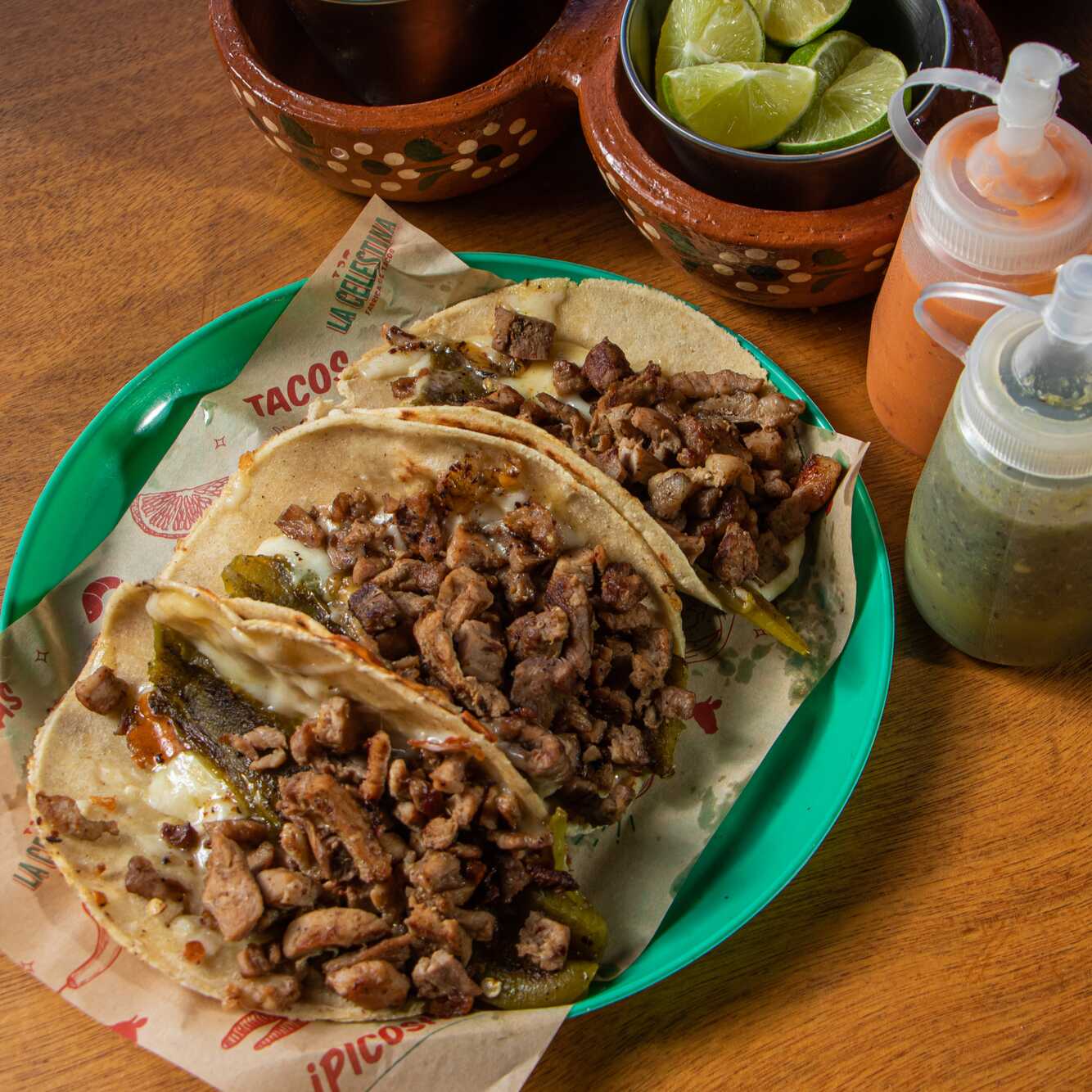 Orden de Tacos de Asada con Chilaca (3)