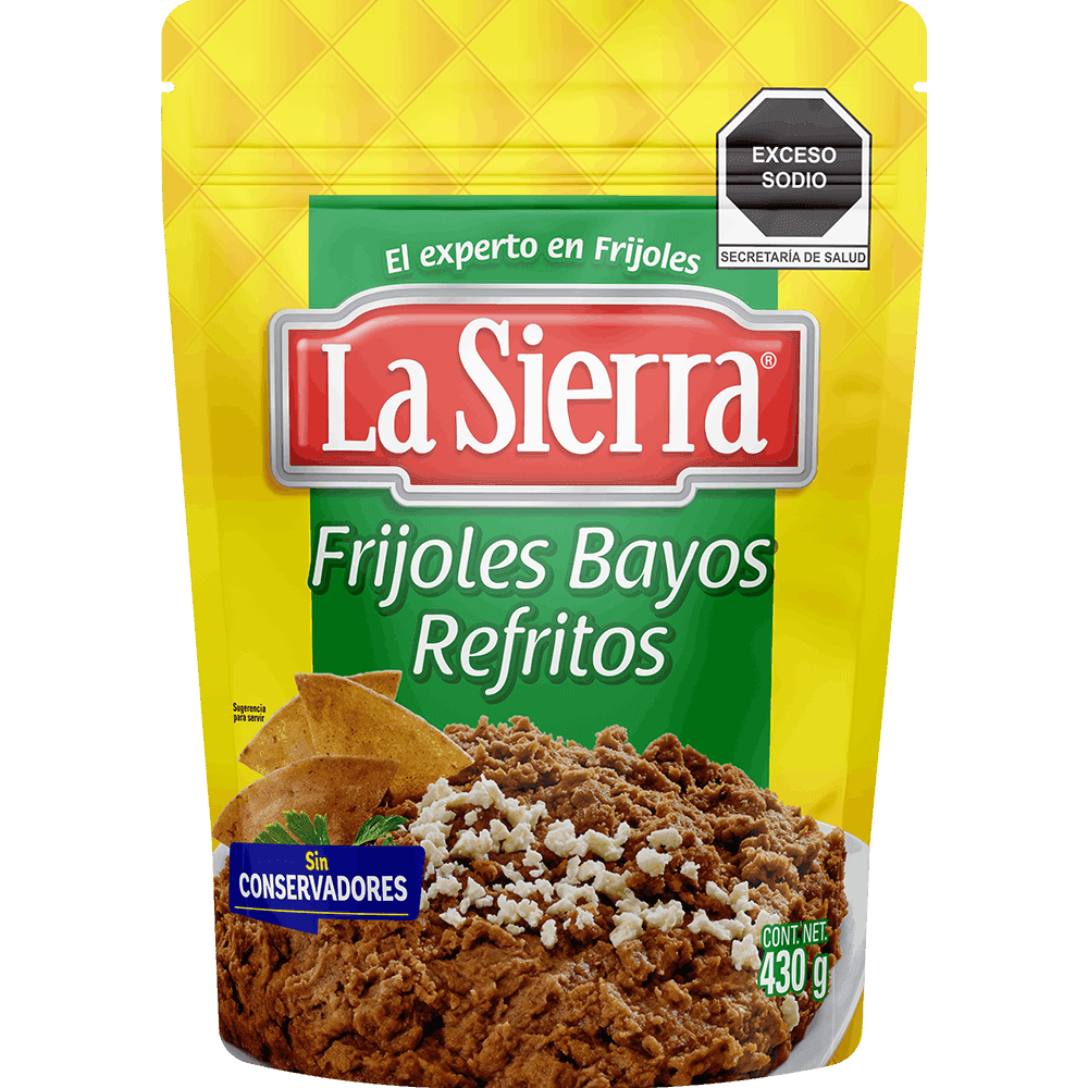 Frijoles bayos refritos la sierra 430g