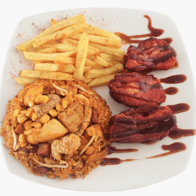 Arroz Paisa + Costillas BBQ + Papas (P2.1)