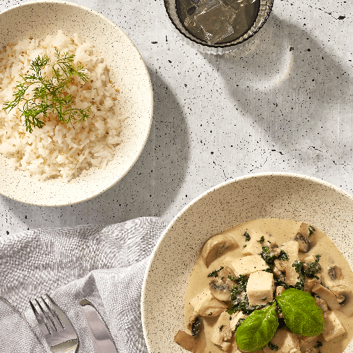 Pollo, Espinaca y Champiñones Bowl