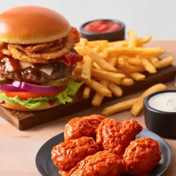 Lunch Pack, Burger 🍔 & Boneless Wings 🐥🍗