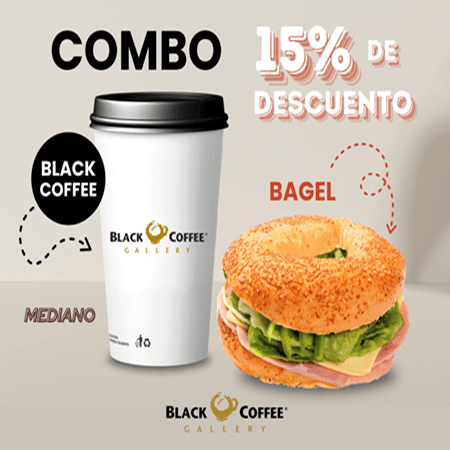 Combo: Bagel de Jamón + Black Coffee