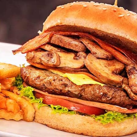 HAMBURGUESA CHAMPIÑONES DOBLE CARNE