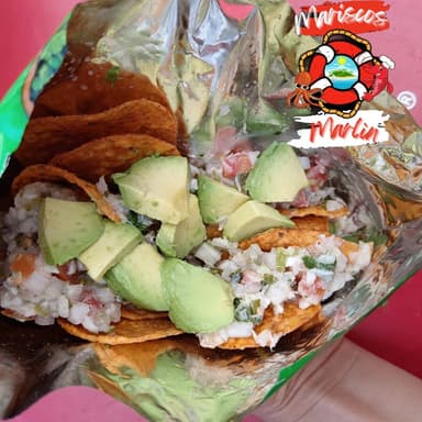 Tostitos con Ceviche de Pulpo