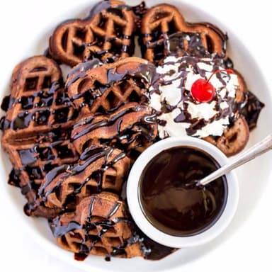 waffle doble chocolate con frutos