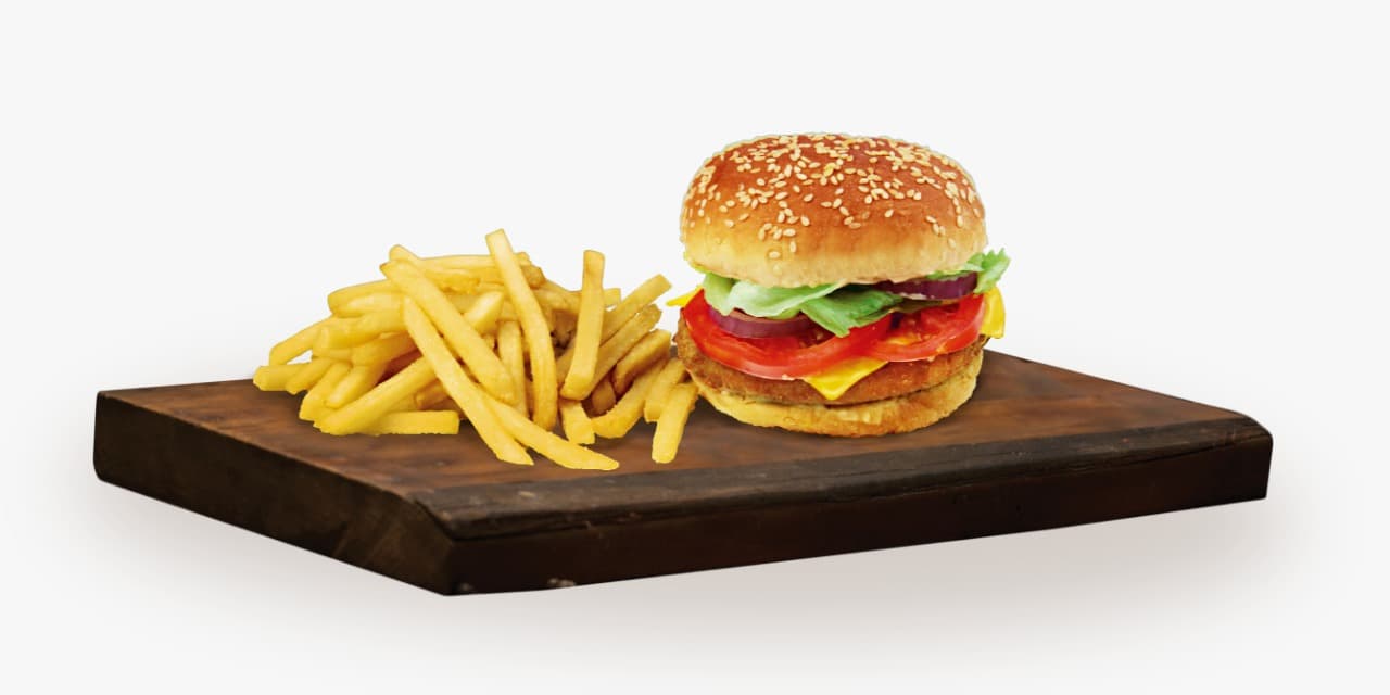 Hamburguesa de Pollo con Papas