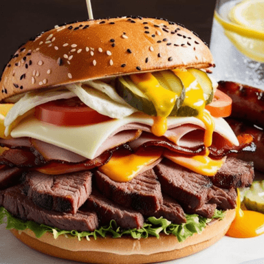 Gde. Chori/Burger/Extra Quesos y Papas Fritas.