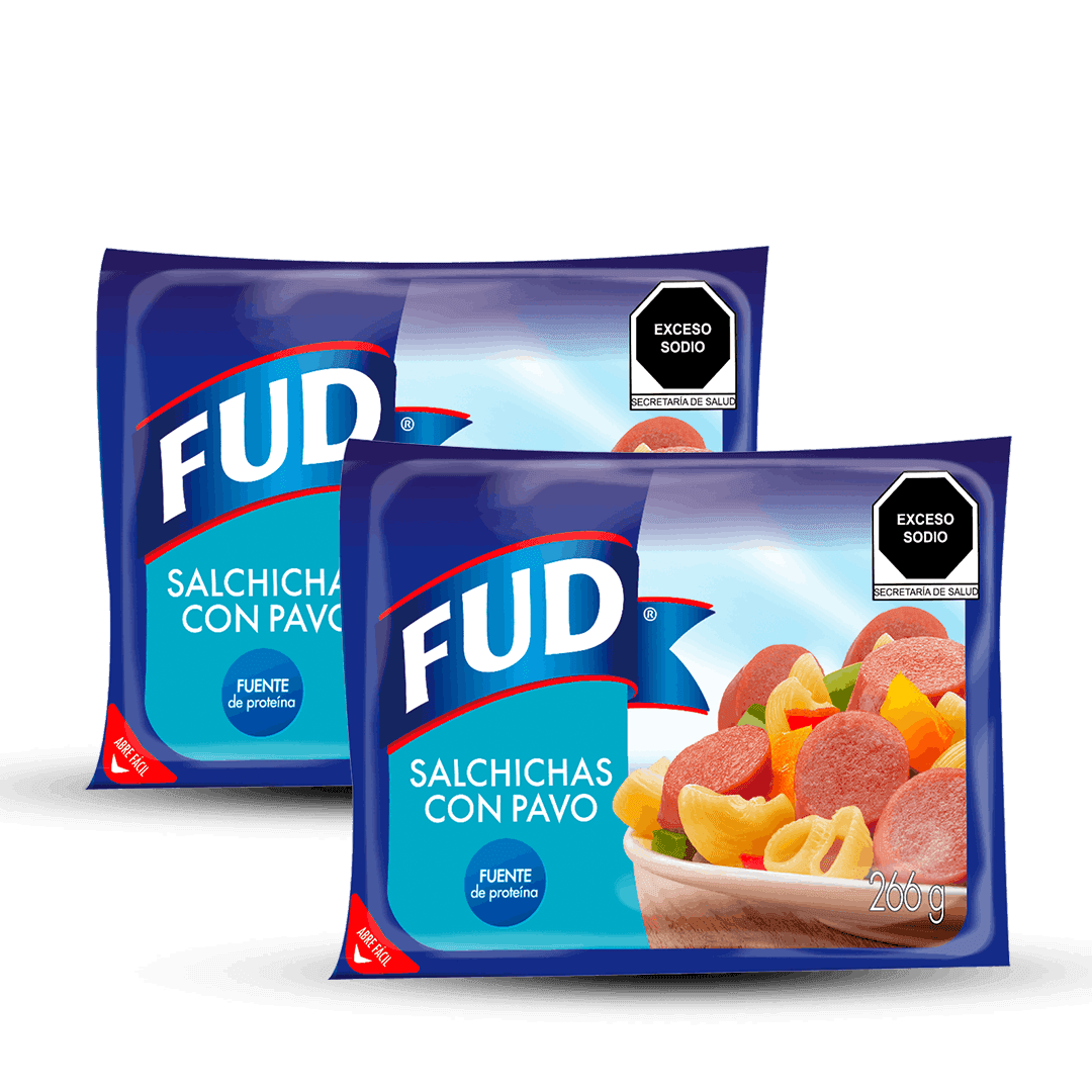 2 salchicha de pavo fud 266 gr