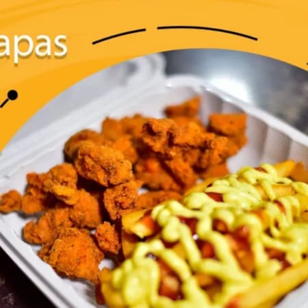 Trocitos de  Pollo Frito con Papas
