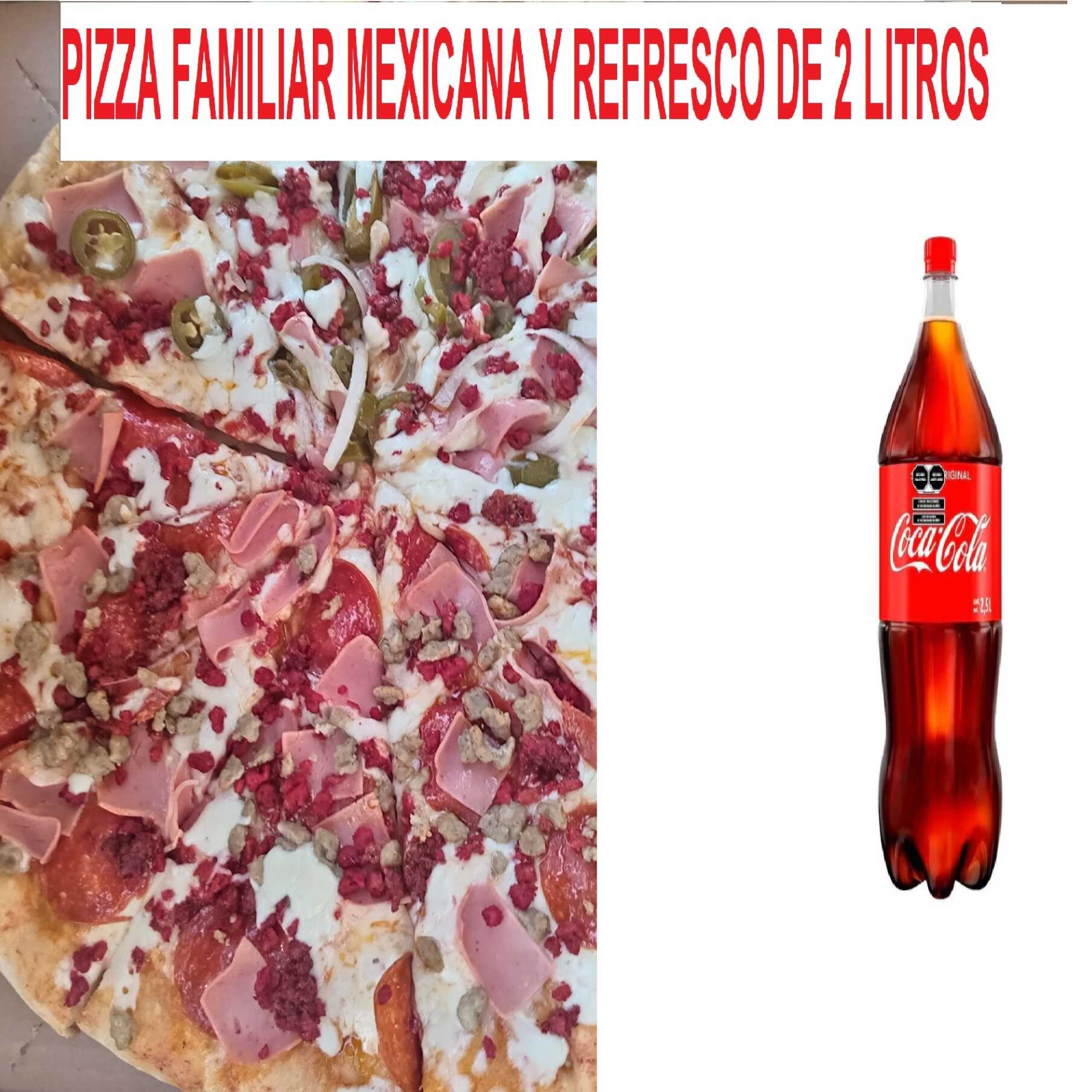 COMBO 2 FAMILIAR MEXICANA Y REFRESCO DE DS LITROS