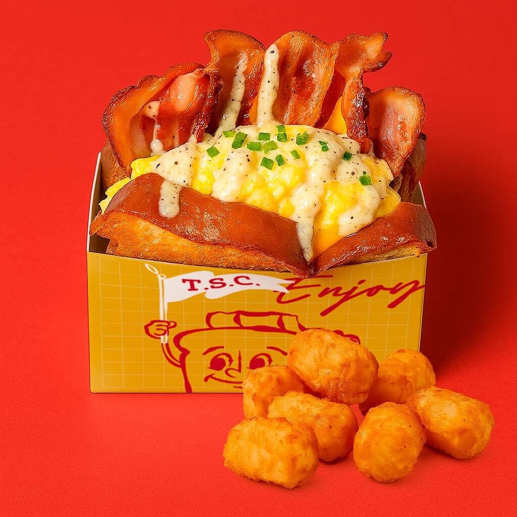 Bacon & Cheese + Tater Tots + Refresco