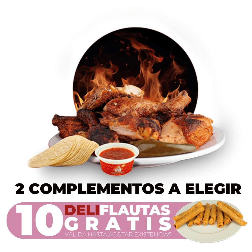 PKT Feliz 1 Pollo y 2 Complementos + 10 Flautas