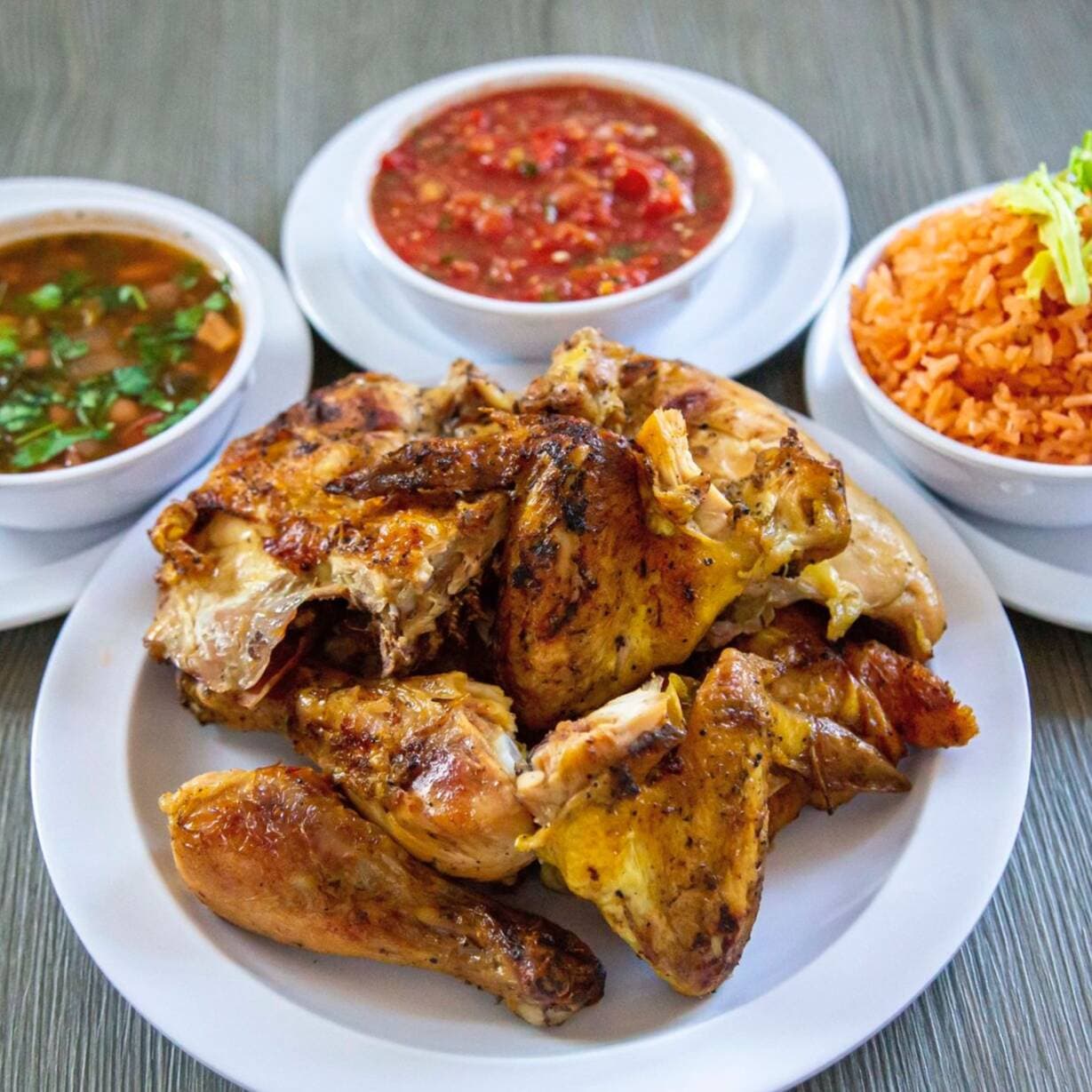 1 Pollo y medio con todo