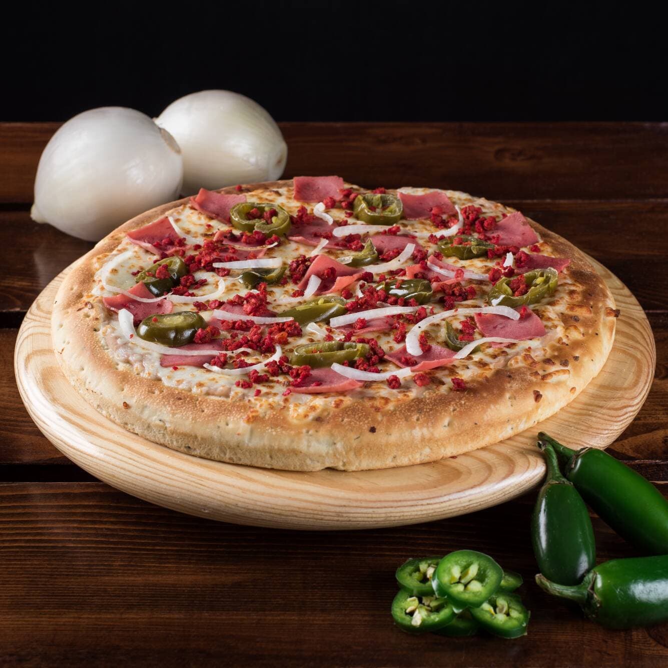 Pizza Mediana Mexicana.