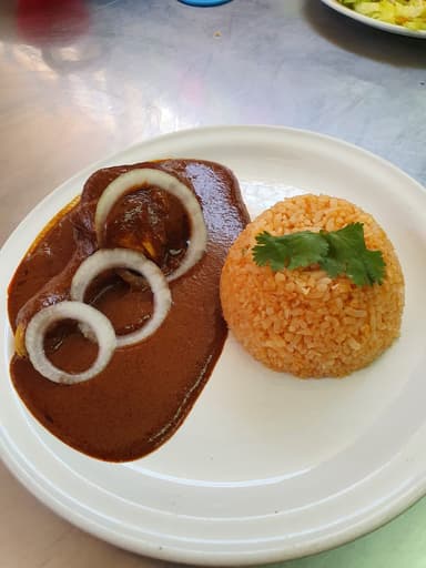 Mole Poblano con arroz
