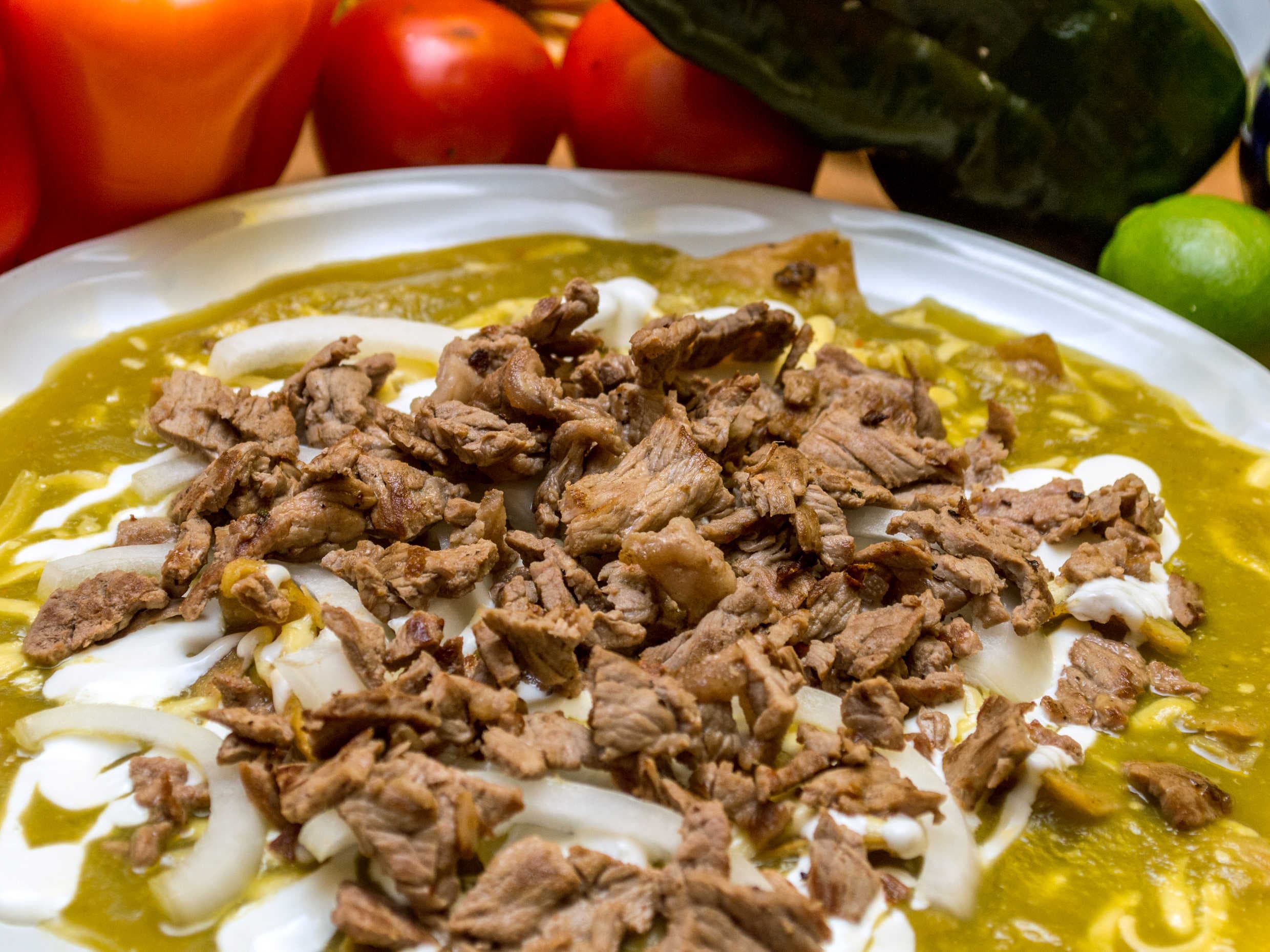 Chilaquiles   con Carne Asada
