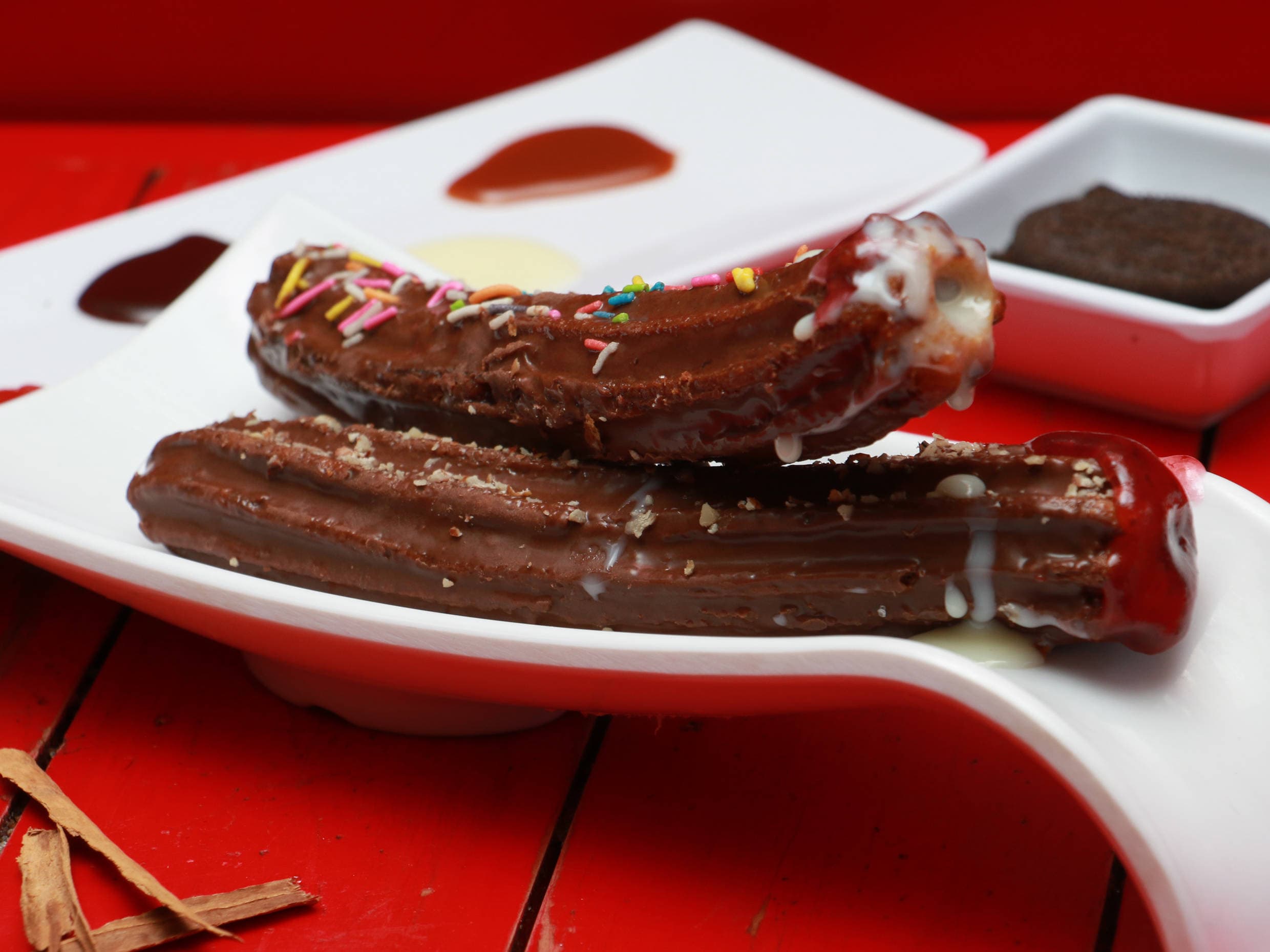 Churro Relleno Cubierto de Chocolate