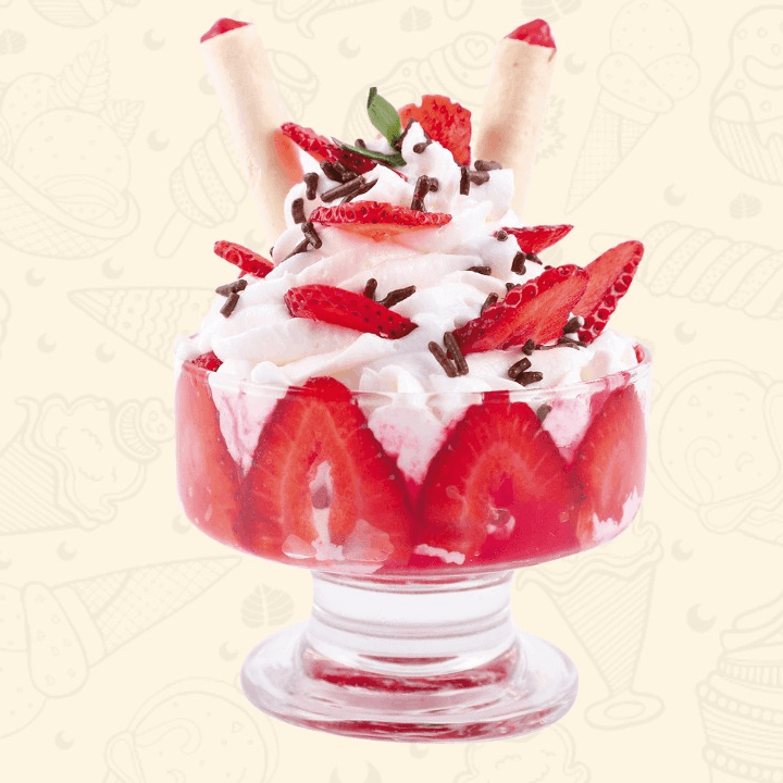 Fresas con Crema y Helado