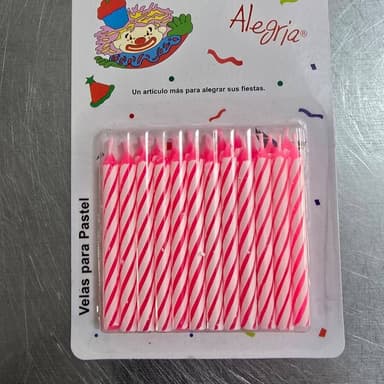 Velas para pastel Basicas Rosado 24 Piezas