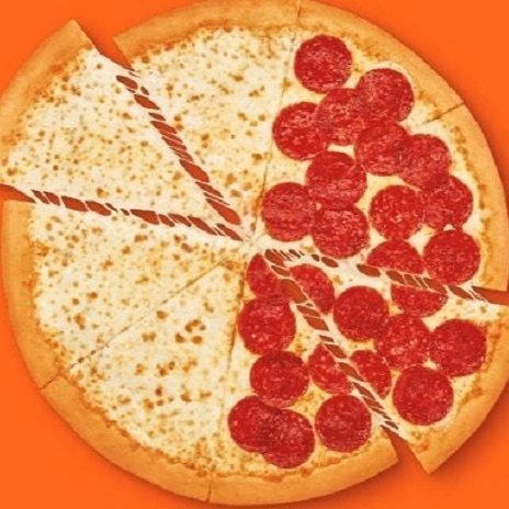Mitad Extra Pepperoni y Mitad Queso Mozarella