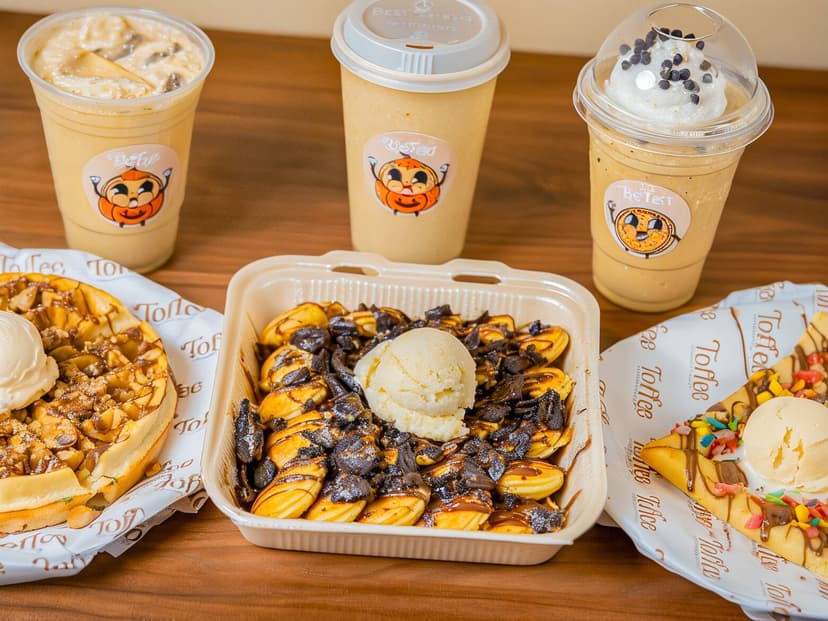 Toffee Ice Cream & Waffles