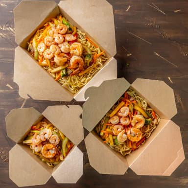 Chow Mein con Camarones