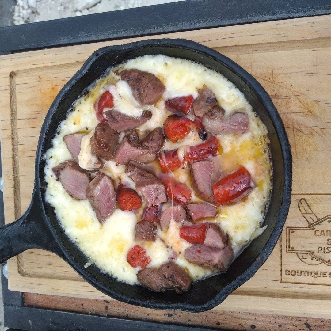 Queso Fundido Chistorra y Arrachera
