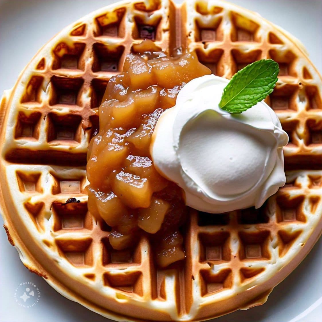 Waffle manzana con canela