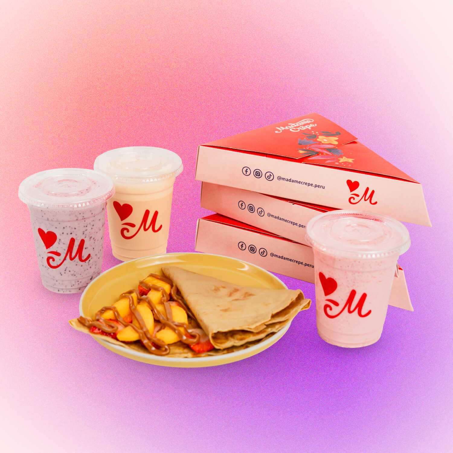 Combo para Tres: 3 Crepes más 3 Shakes 12 oz