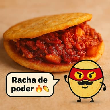 Gordita al Comal Chicharrón Prensado en Salsa Roja