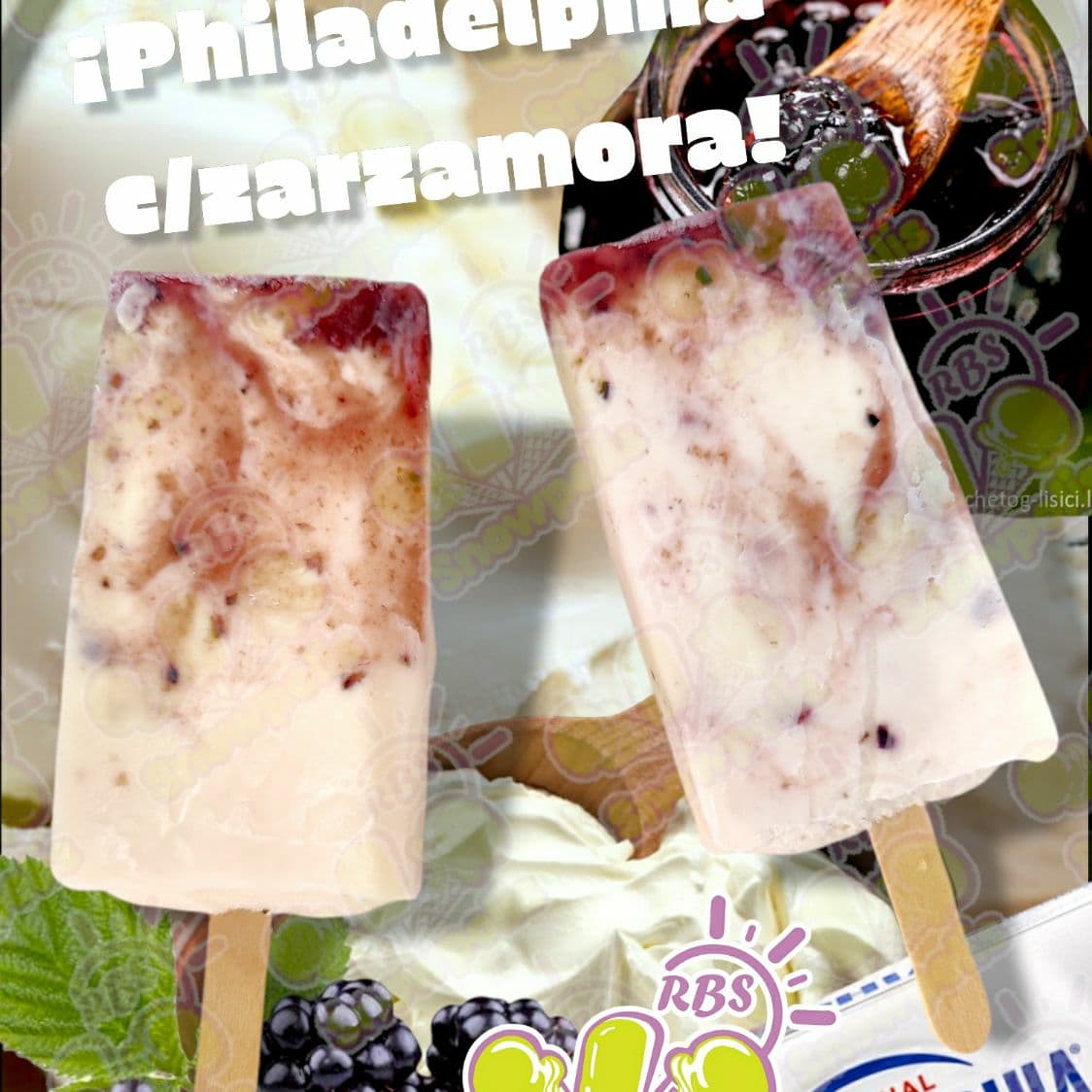 Paleta de Philadelphia con zarzamora