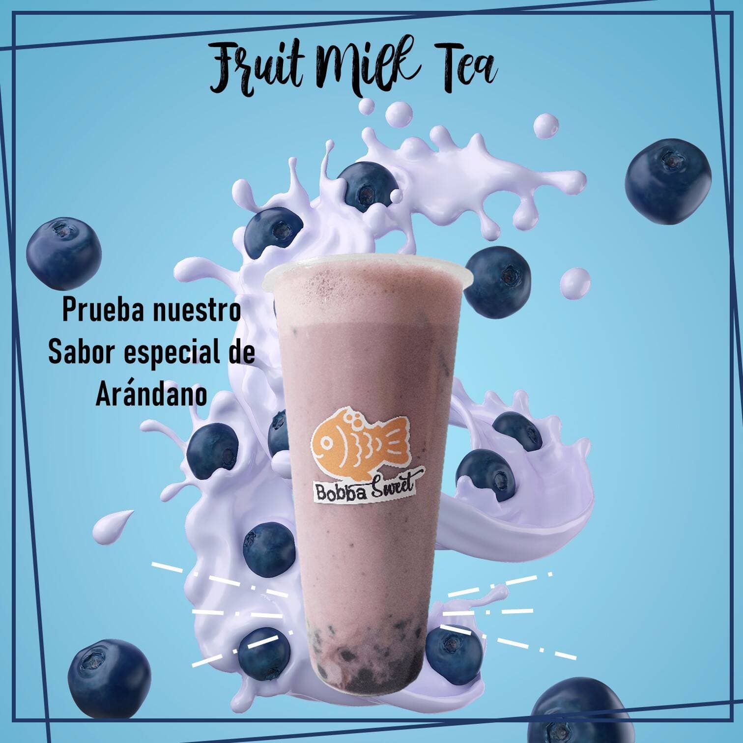 Fruit Milk Tea Arándanos
