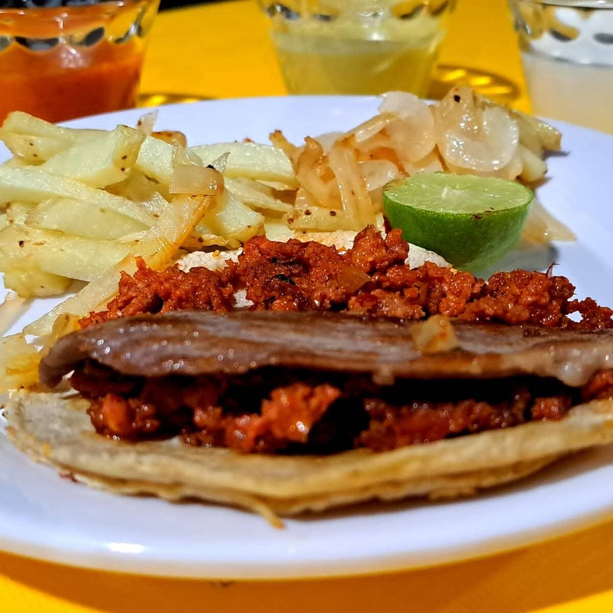 Taco Campechano con Papas Fritas