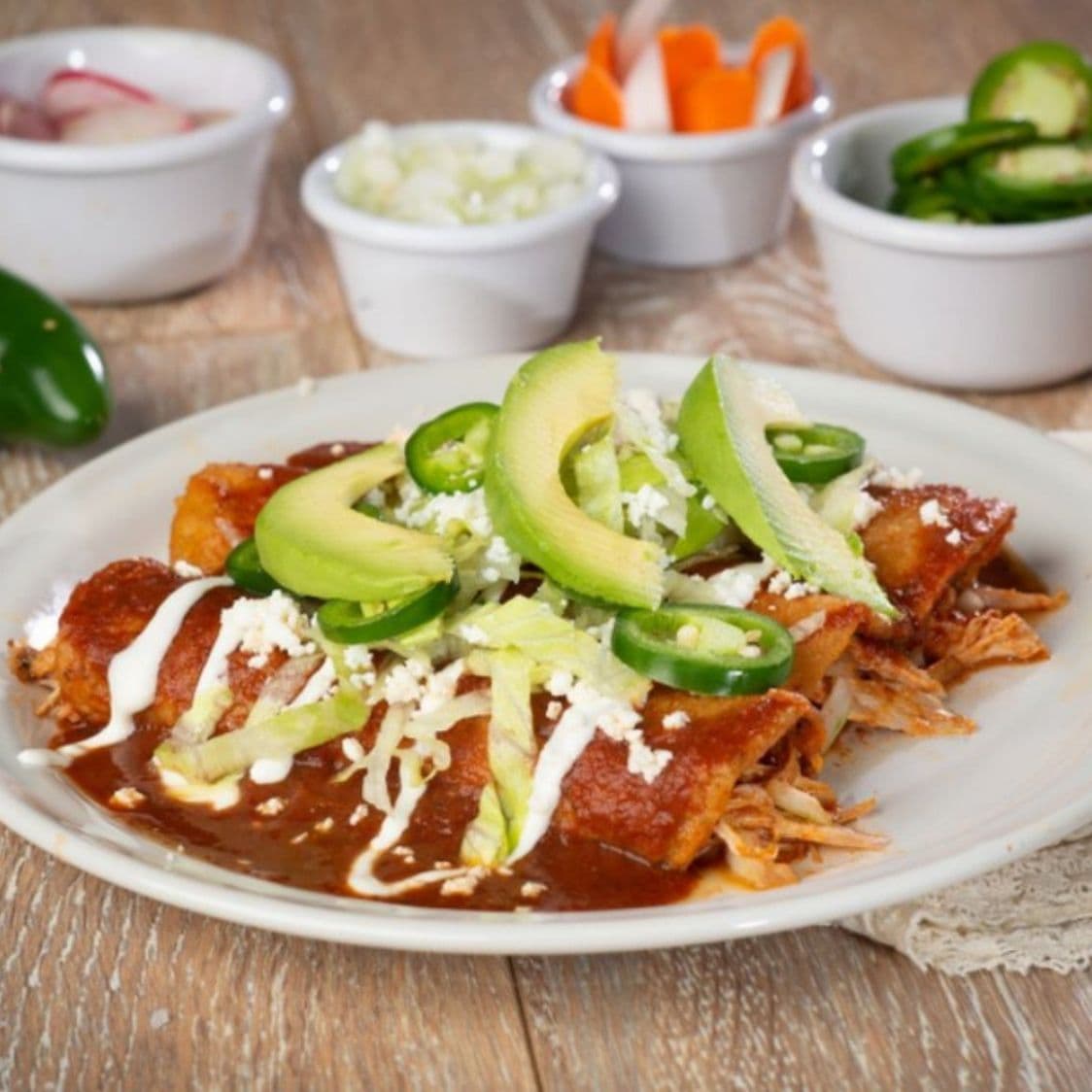 Enchiladas Tlaxcalteca  + POSTRE SORPRESA