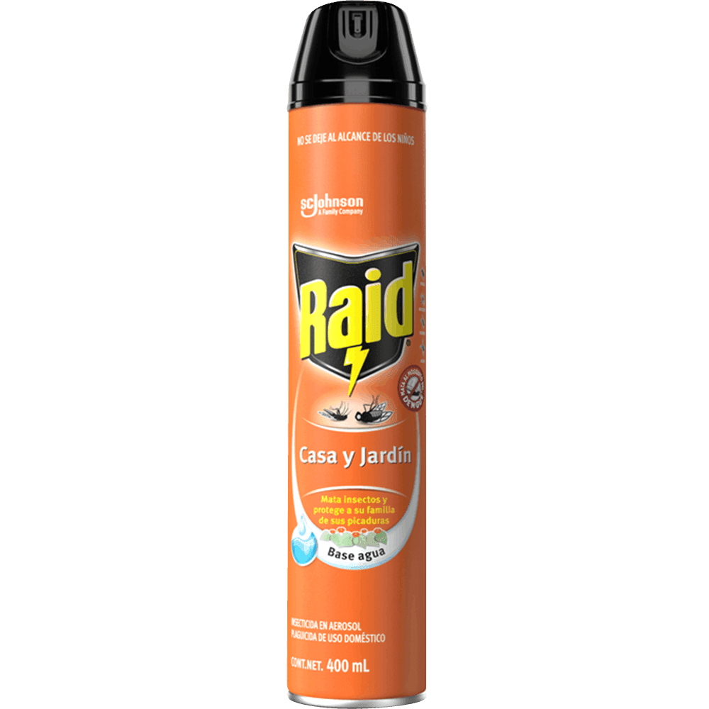 Insecticida en aerosol Raid Casa y Jardín 400 ml
