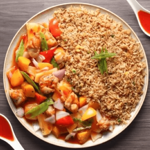 Pollo en Trozos con Durazno a la Carta