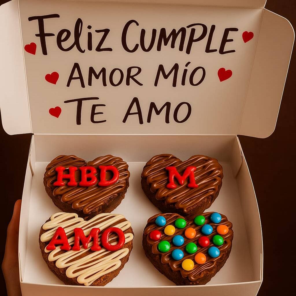 Caja Brownies X4 Corazones
