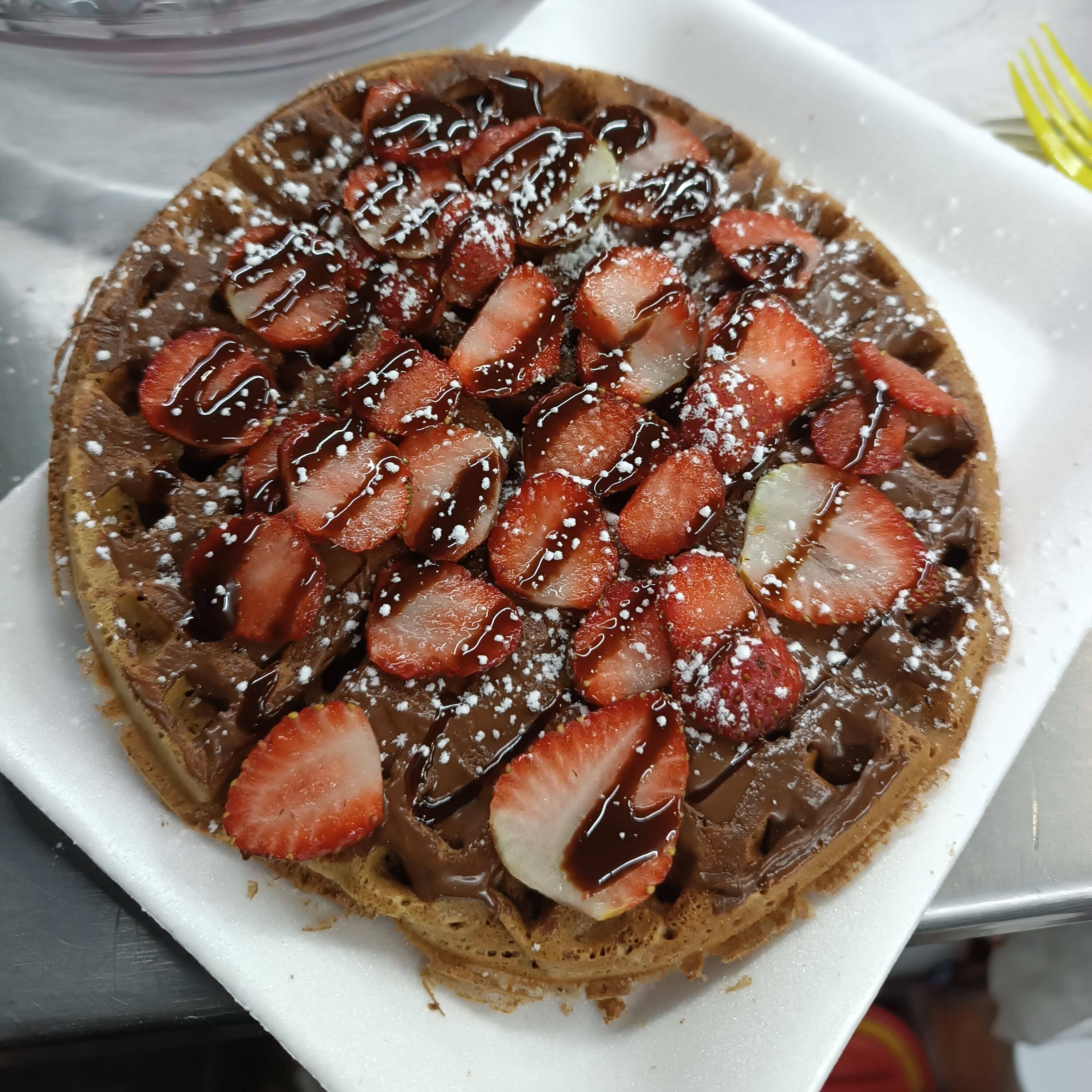 Waffle de Nutella con Fresa