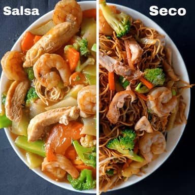 Con pollo y camarón