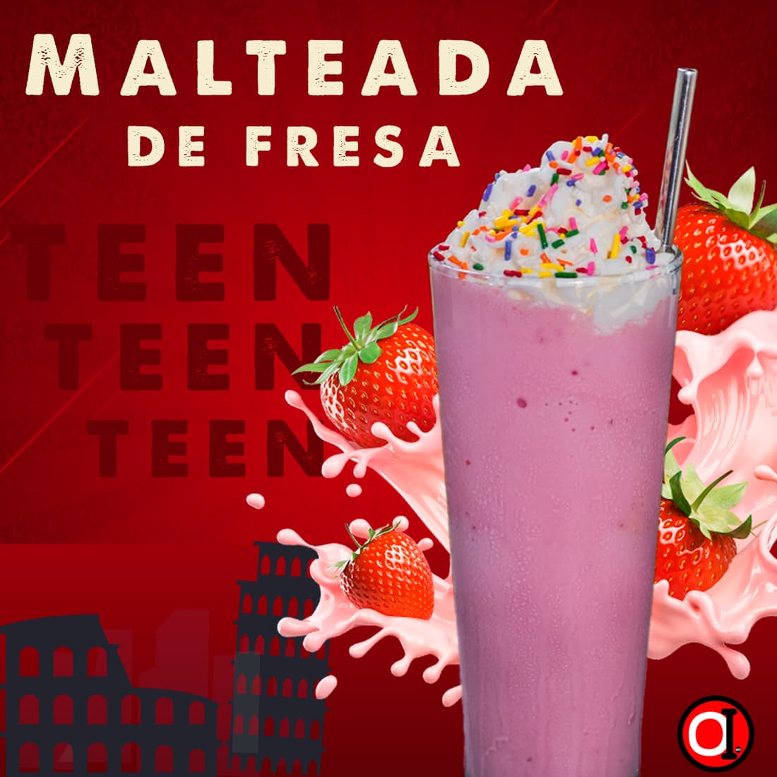 Malteada Fresa