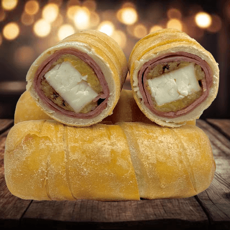 "Tequeyoyo" con Plátano, Queso y Jamón
