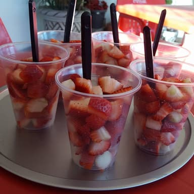 Fresas naturales con crema grandes