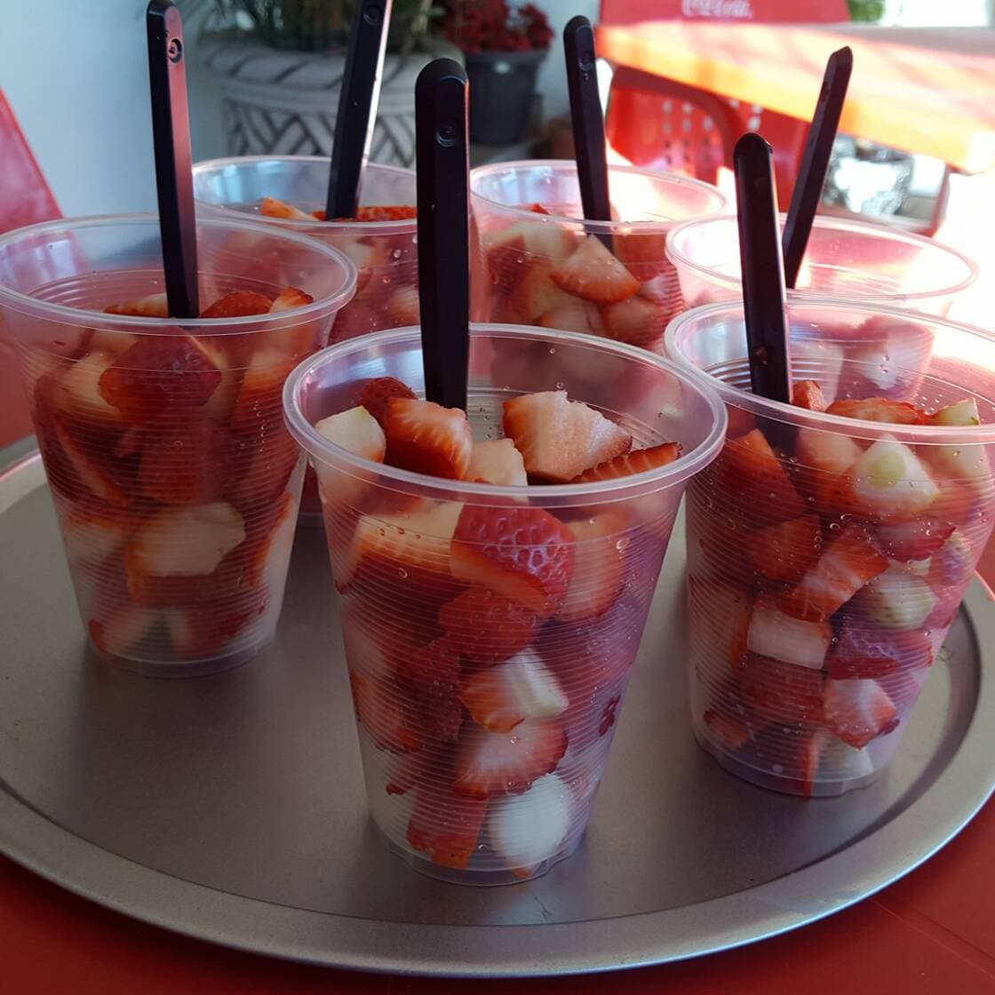 Fresas naturales con crema grandes