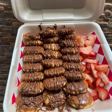 25 Mini Hotcakes Fresas NUTELLA y Philadelphia