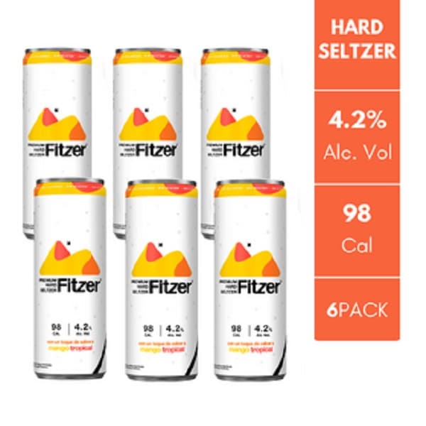 Fitzer Hard Seltzer Mango Tropical Six Pack Lata 3