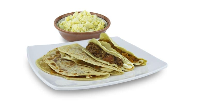 Taco de harina de papa/ huevo