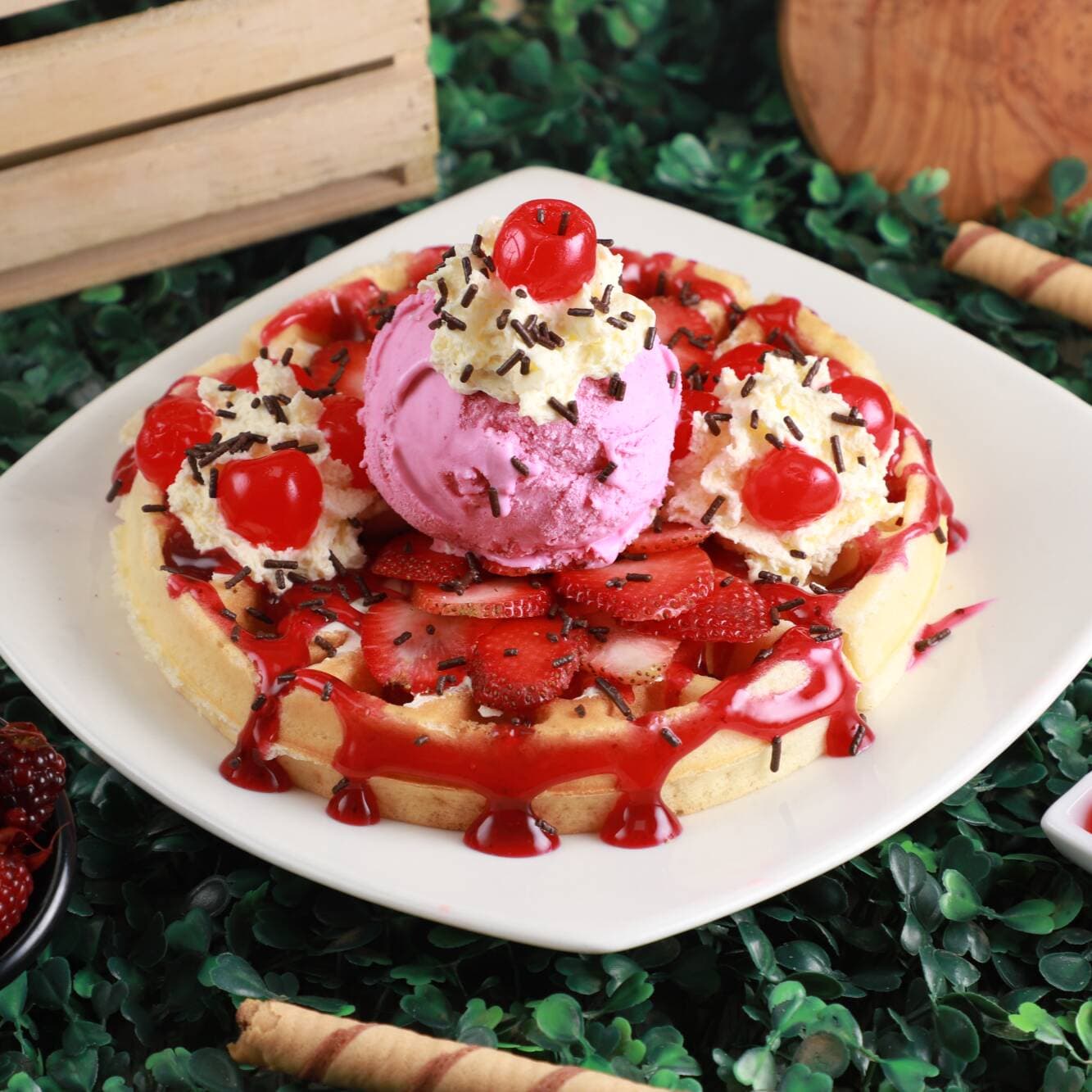 Waffle Frutos Rojos