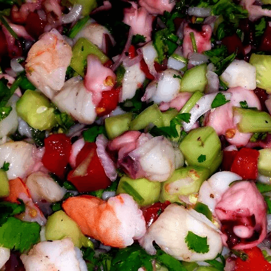 Ceviche Mediano de Camarón y Pulpo