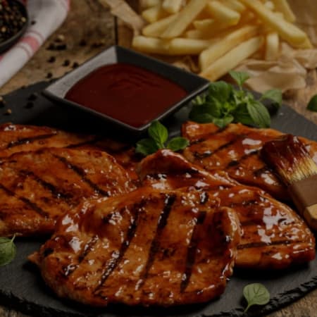 LOMO DE CERDO EN SALSA BBQ
