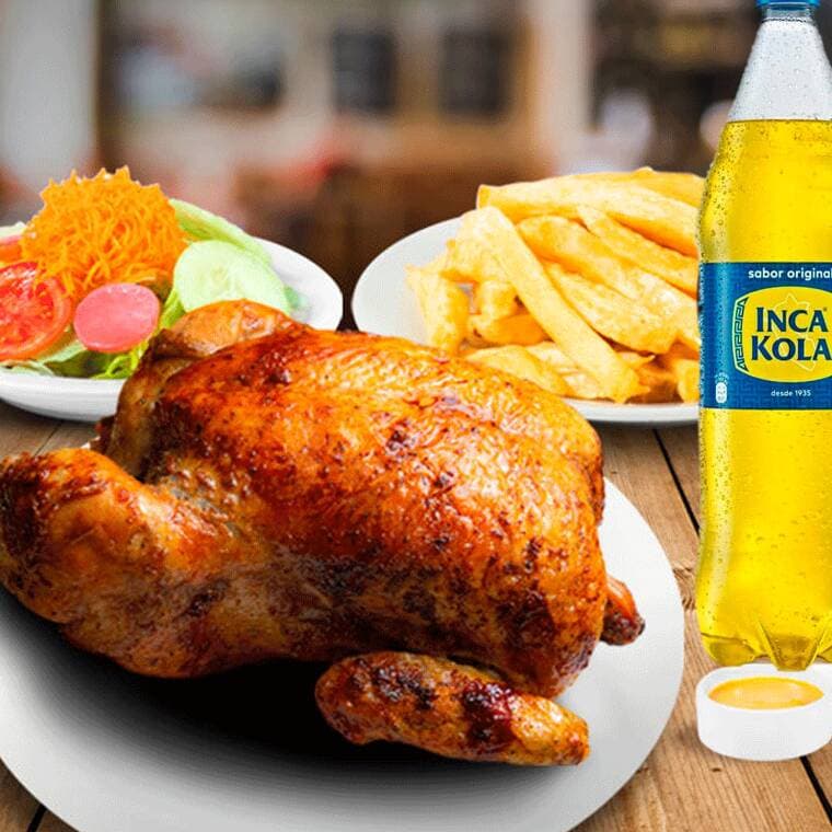 1 Pollo + Papas + Ensalada + IncaKola1.5L + Cremas